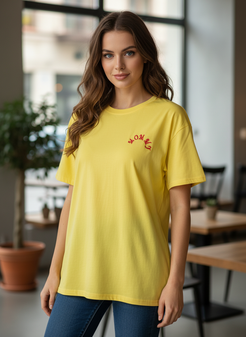 T-shirt Mia geel mommy