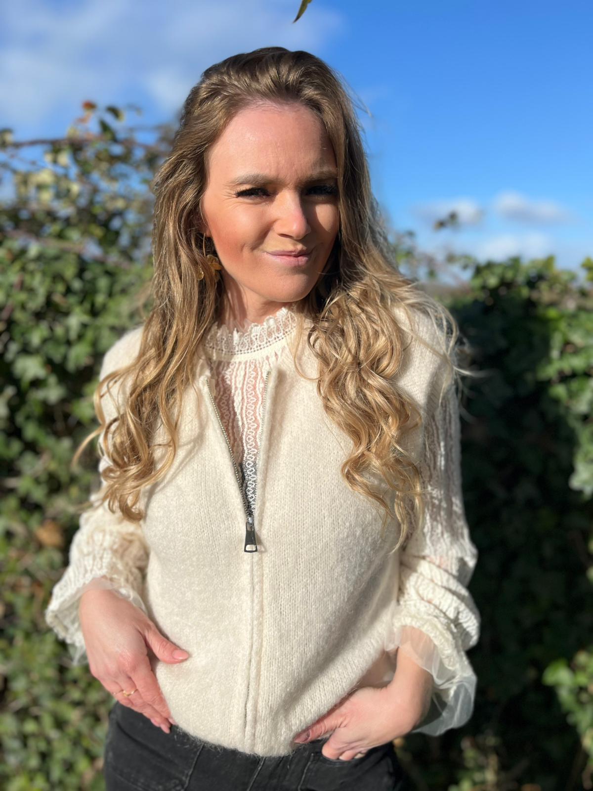 Debardeur met rits of-white