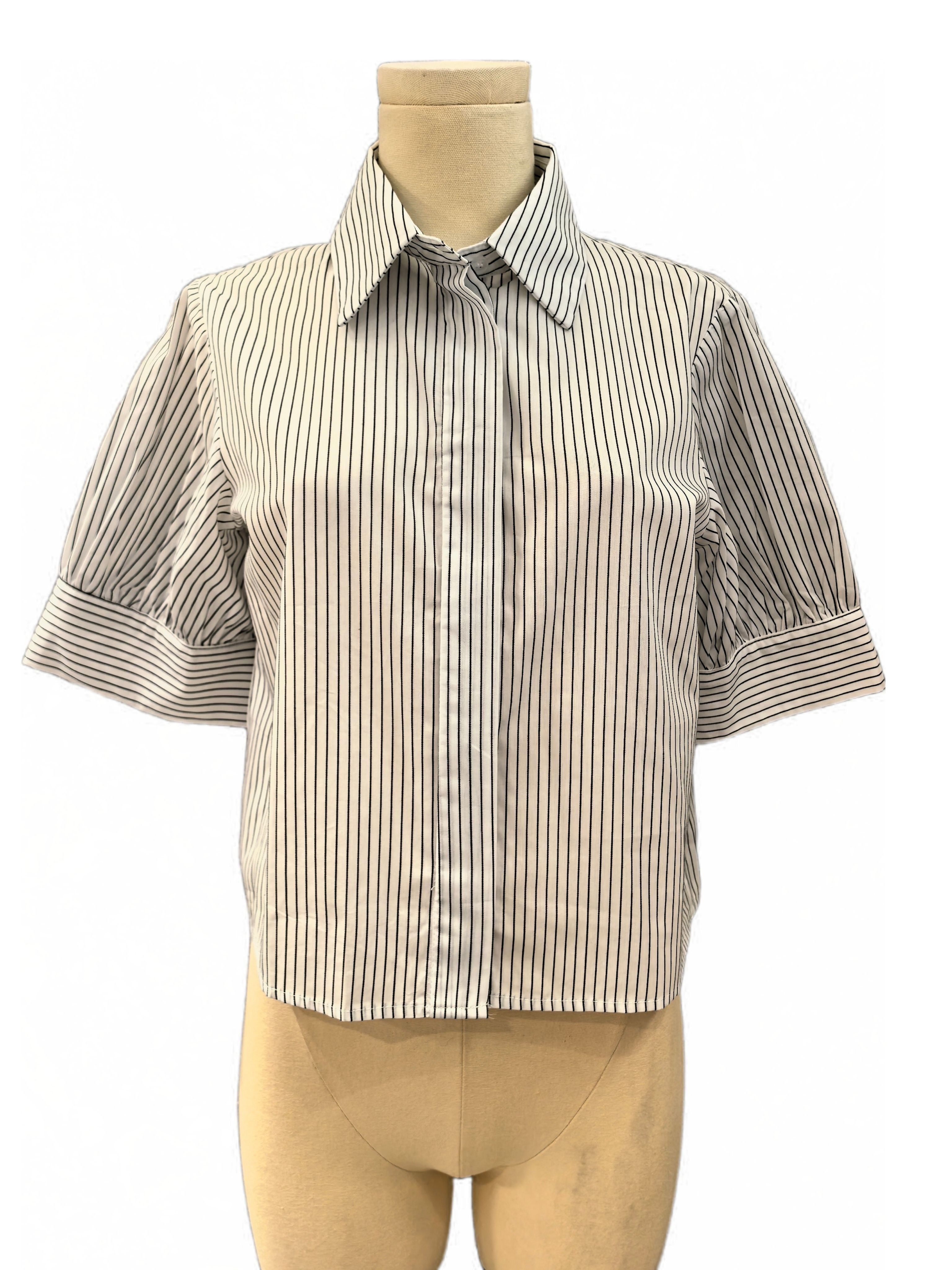Hemd Milo white/navy