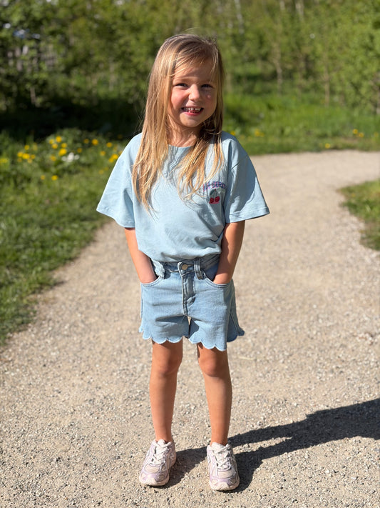 T-shirt Fille blauw Mama & dochter