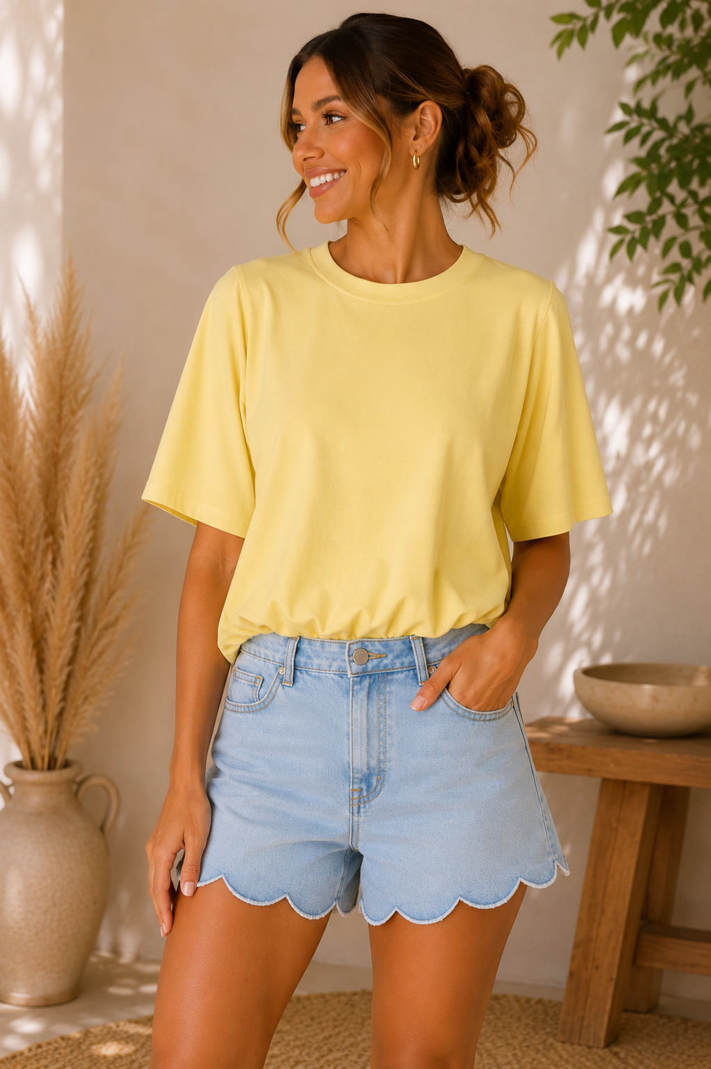 T-shirt Lorene geel