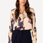 Hemd Elli beige/auberginne
