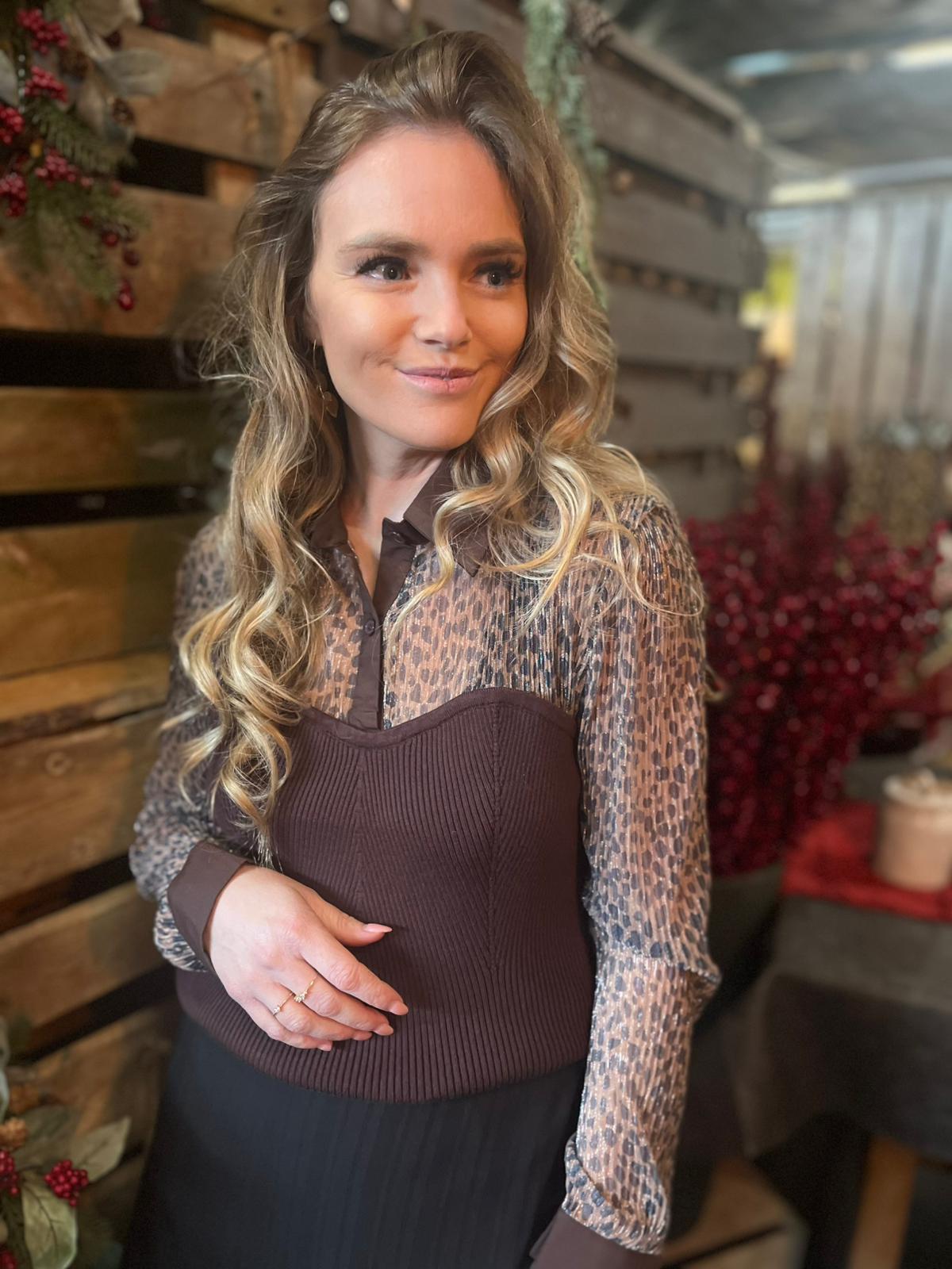 Bloesje Clara choco leopard