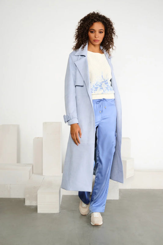 K-design - Cargo broek in satijn look (A673Blue bonnet)