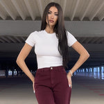 Jeansbroek Redial Bordeaux wide leg stretch