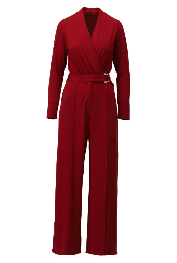 Design - Crossover jumpsuit met stoffen riem (B192)