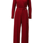 Design - Crossover jumpsuit met stoffen riem (B192)