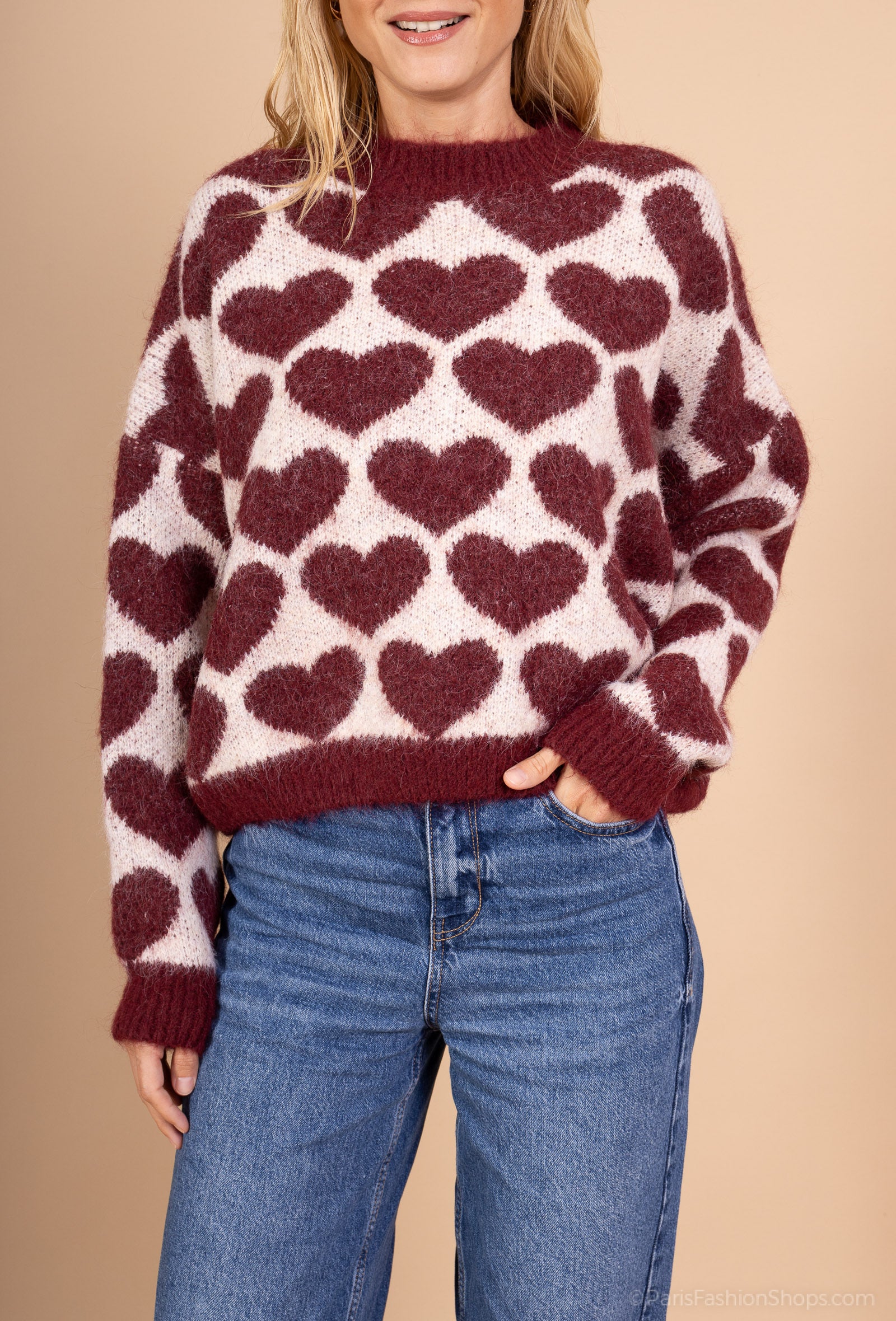 Pull Love wine/beige