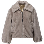 K-Design - Jas in bont look met rits (B904 )