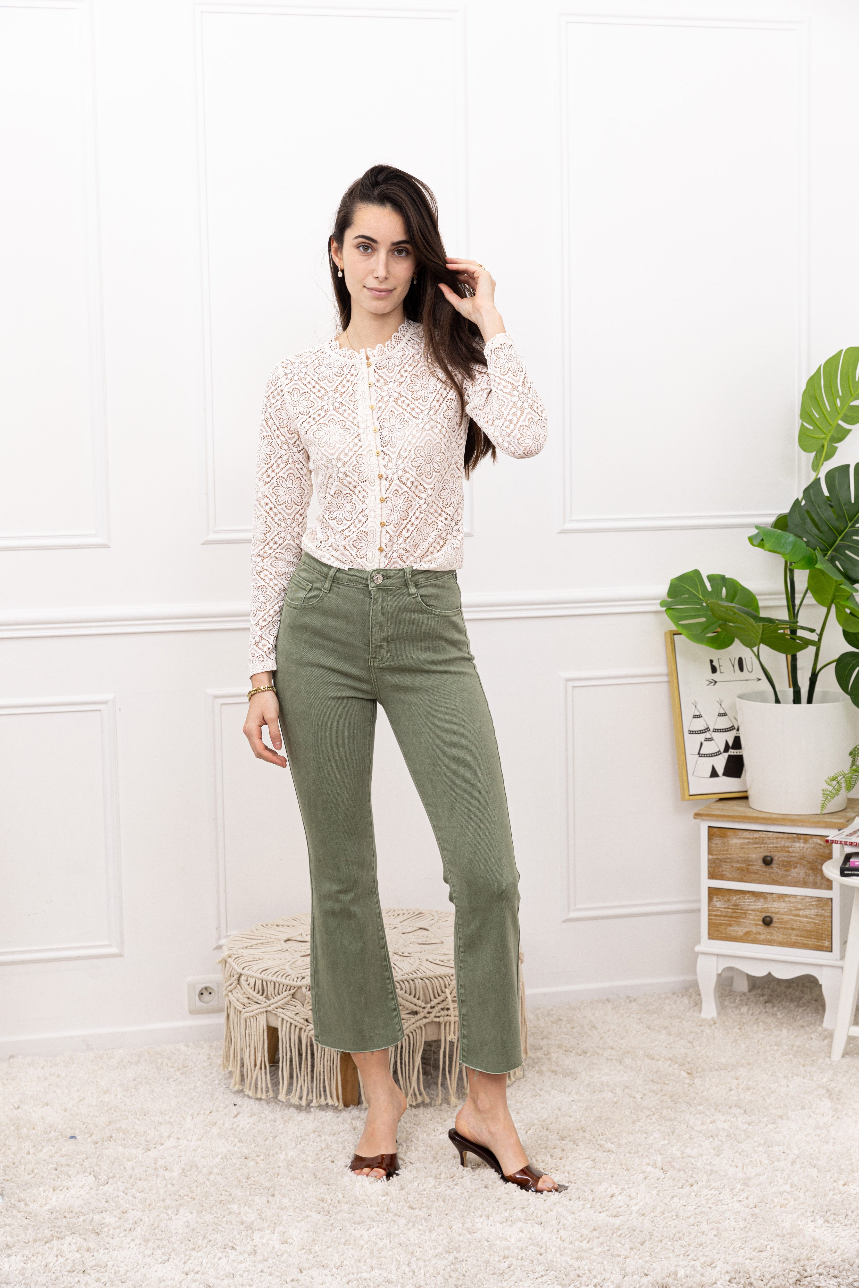 Jeansbroek Foly kaki