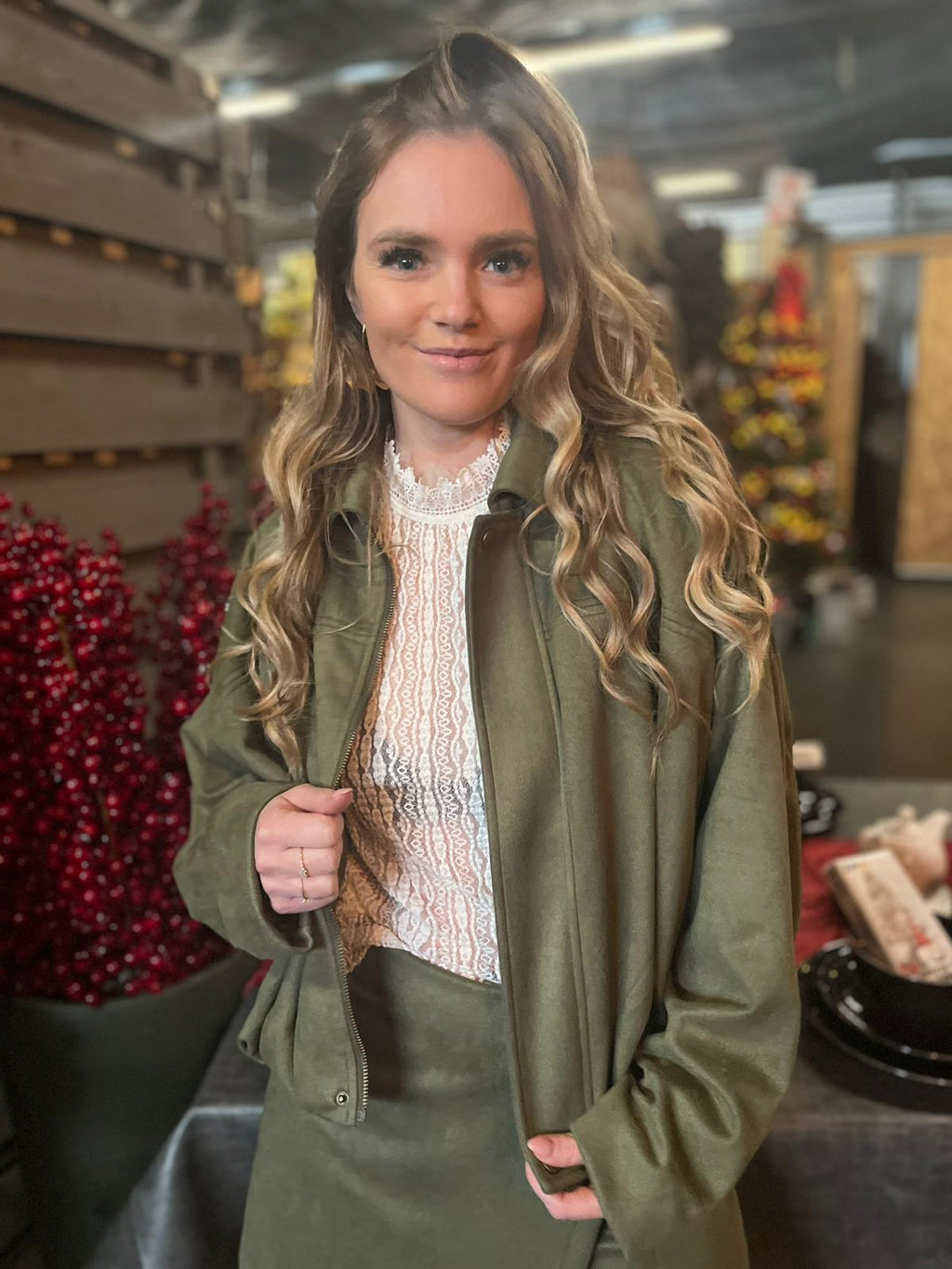 Vestje Cindy khaki suède