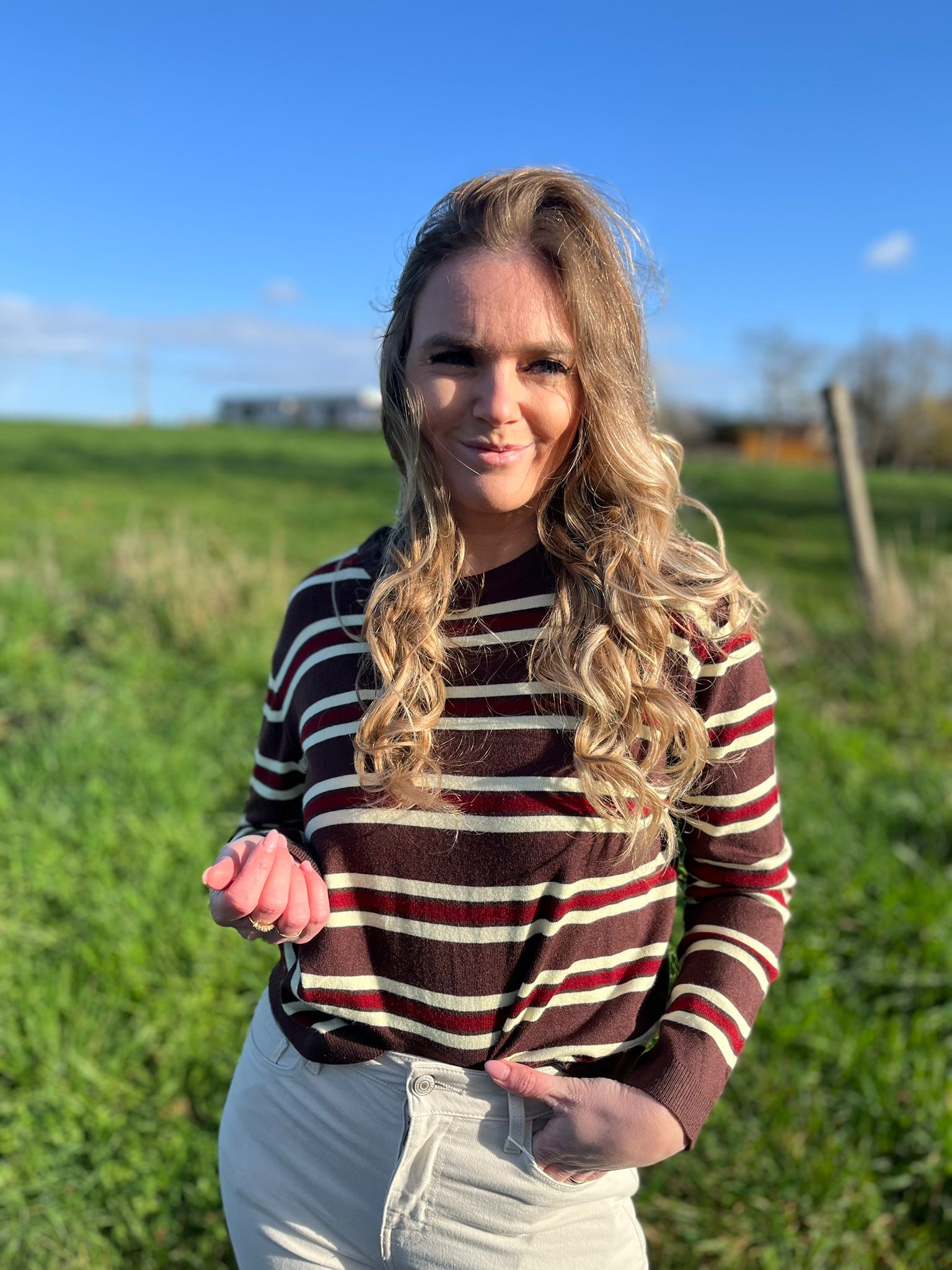 Pull Kimberly coffee/jaune