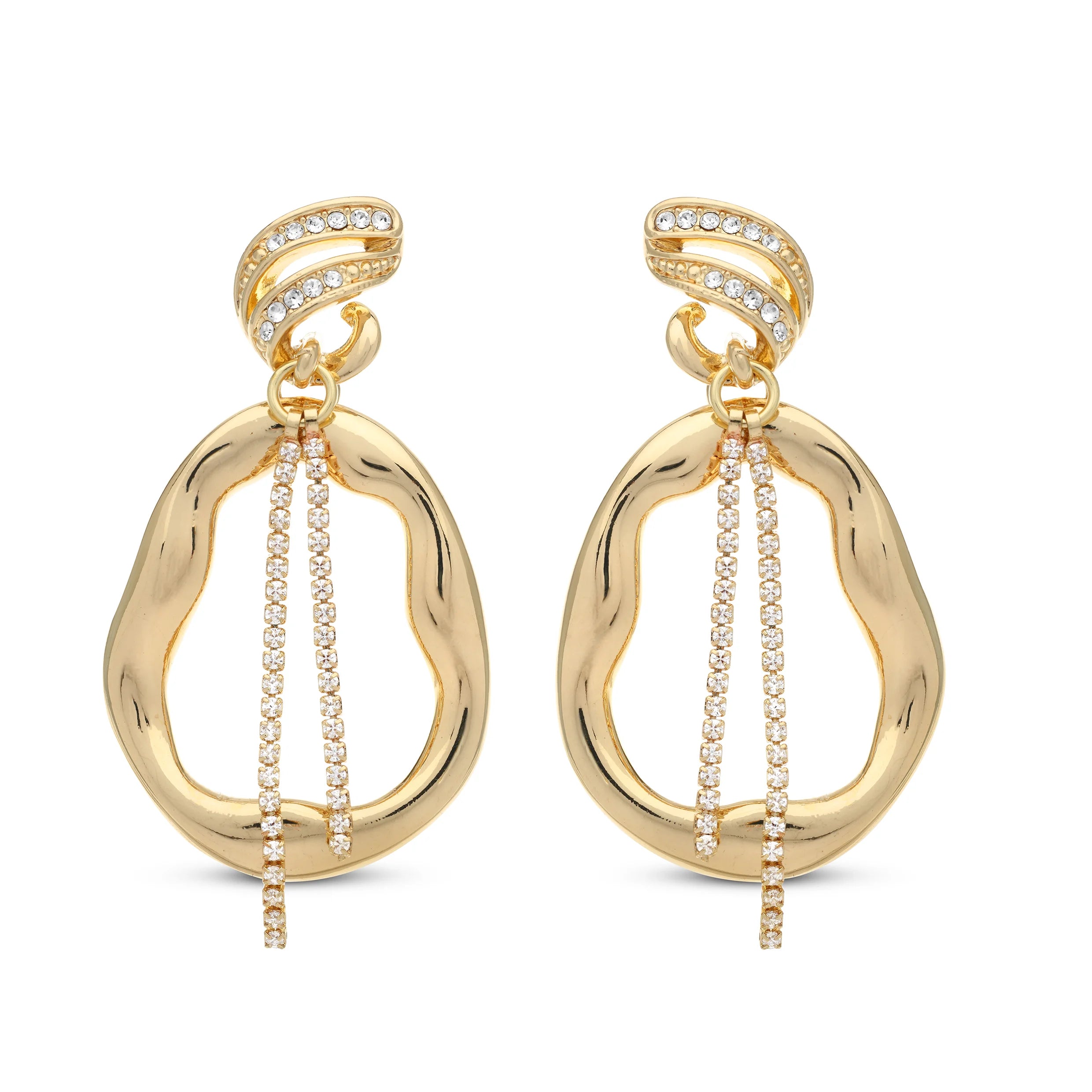 Oorbellen goudkleur met strass 283