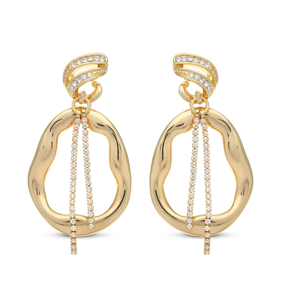 Oorbellen goudkleur met strass 283