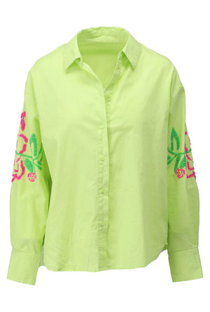 K-design - Oversized blouse met rozen (A750Sharp green)