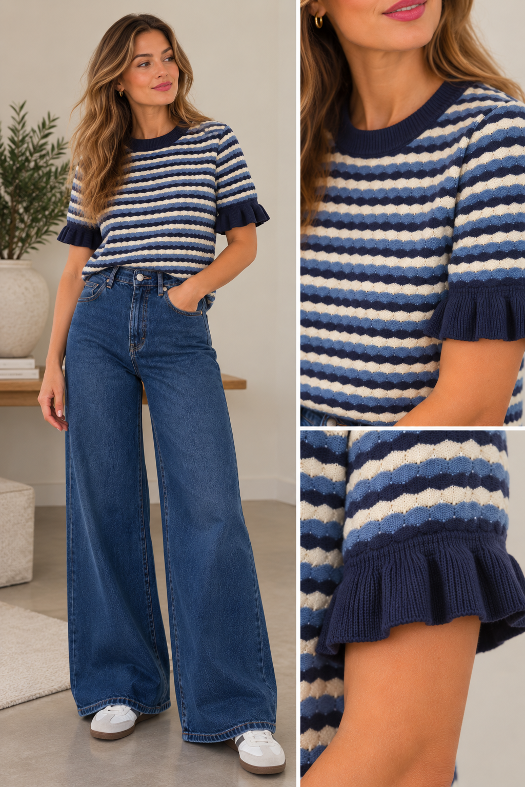 Bloesje Lut marine/jeans