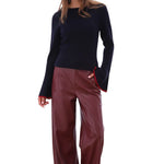 K-Design - Vegan lederen broek met plooien (B750)