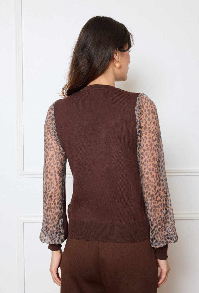Pull Clara choco leopard
