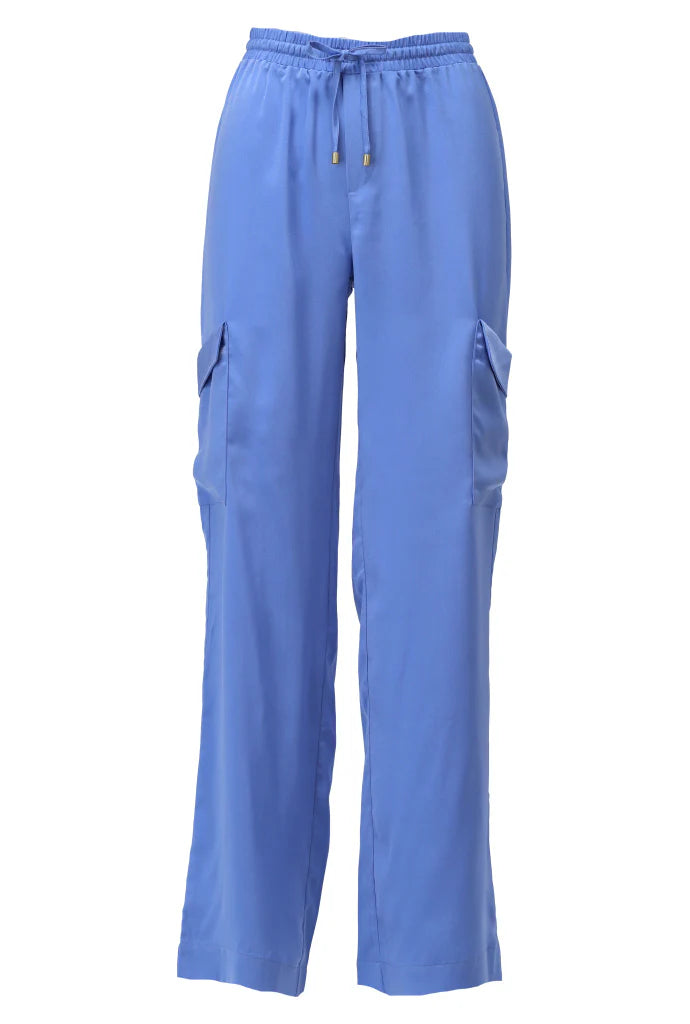 K-design - Cargo broek in satijn look (A673Blue bonnet)