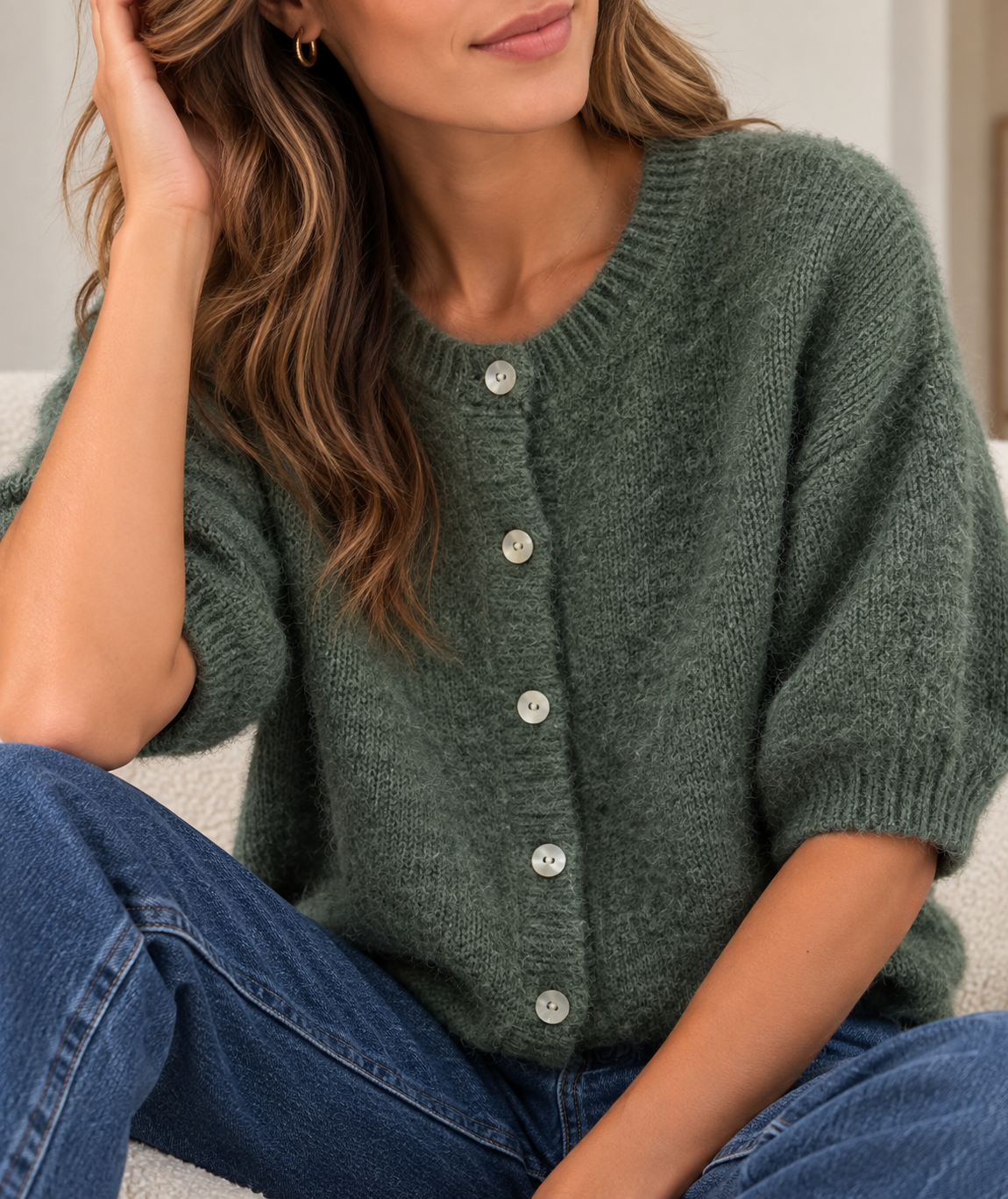 Gilet/pull Noéline kaki