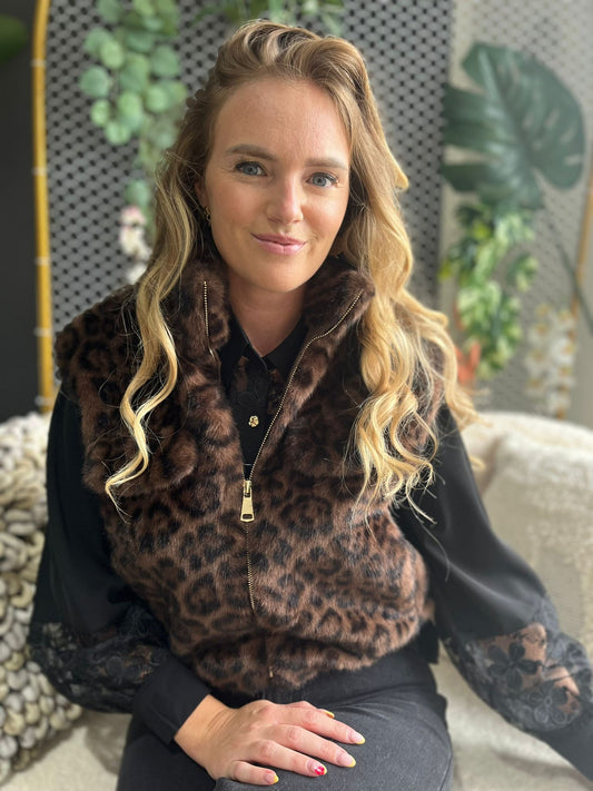 Vestje Evene Leopard bont