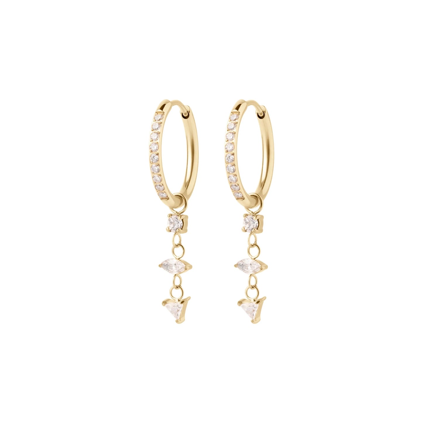 Oorbellen Folie a trois Luminous Grace Roos/mint