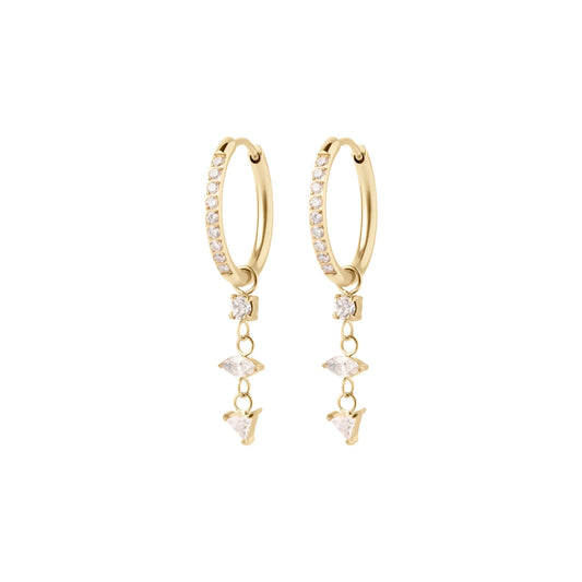Oorbellen Folie a trois Luminous Grace Roos/mint