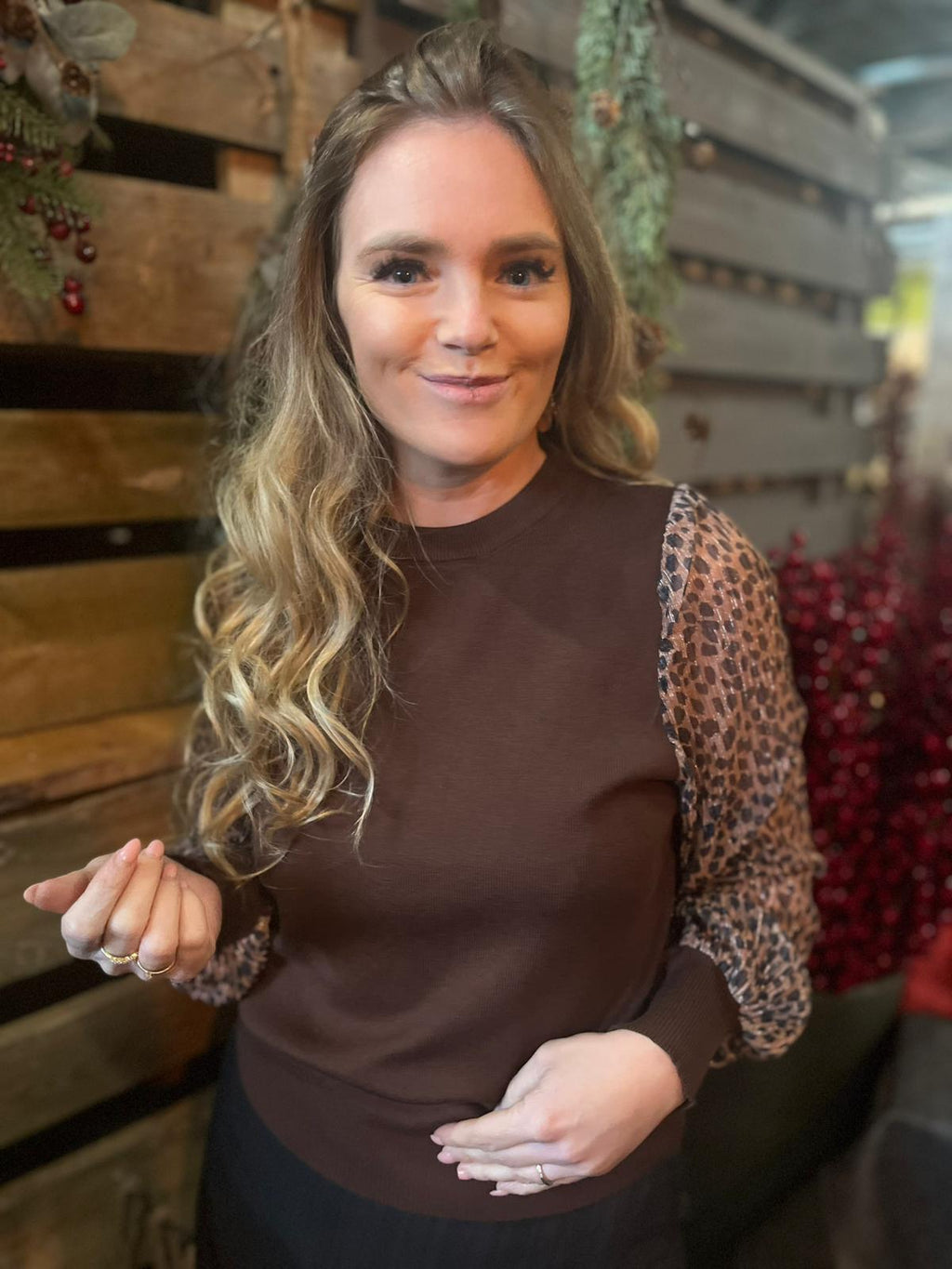 Pull Clara choco leopard