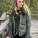 K-Design - Puffer jas met bont (B902)