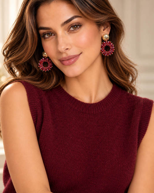 Oorbel Babeza Bordeaux 0100