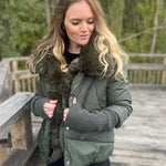 K-Design - Puffer jas met bont (B902)