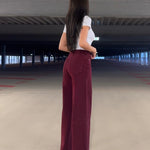 Jeansbroek Redial Bordeaux wide leg stretch