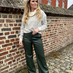 K-Design - Vegan lederen broek met bijpassende riem (B751)