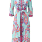 K-design - Maxi polo dress met print, knopen en stoffen riem (A404P967)