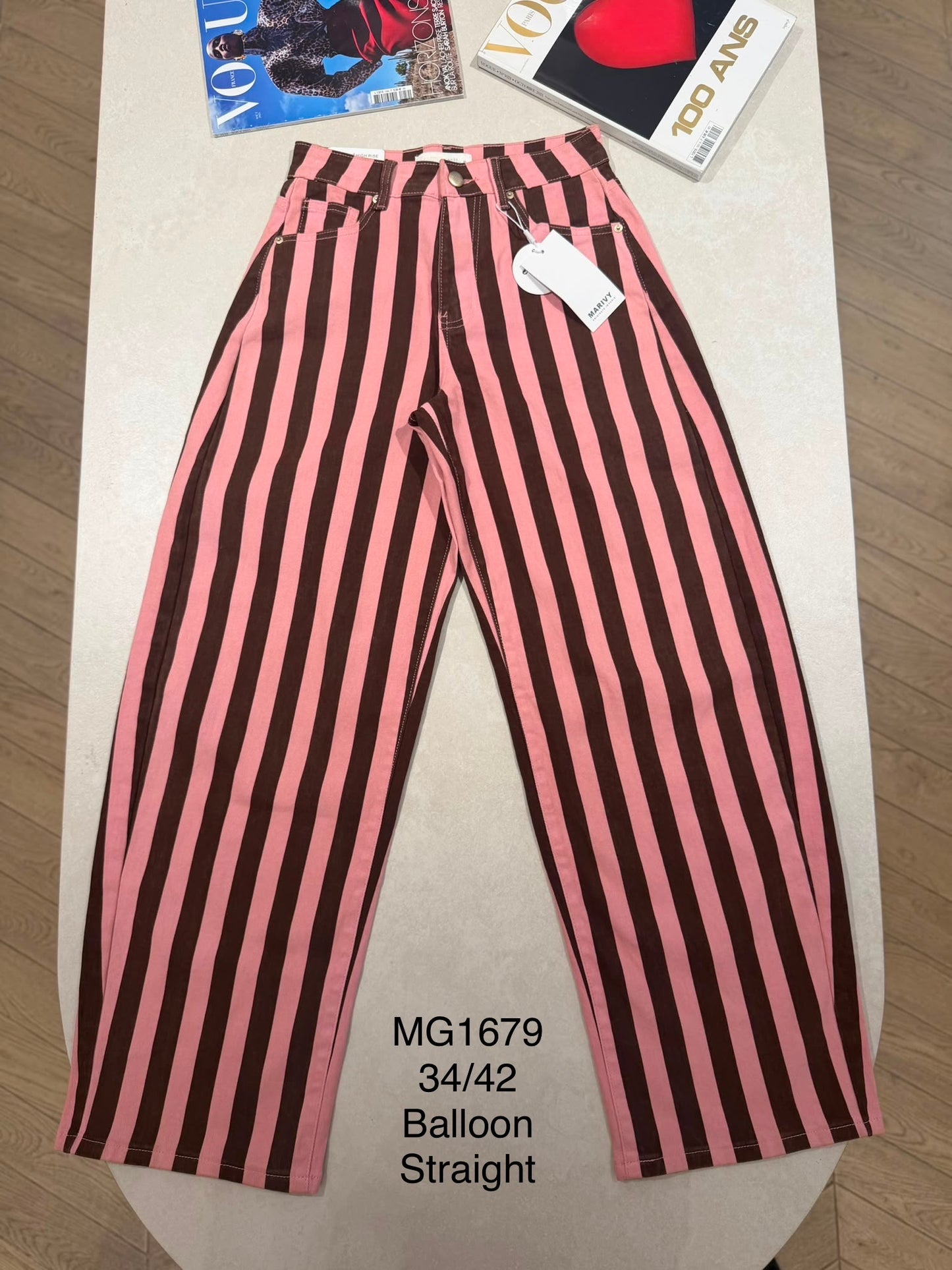 Jeansbroek Marina balloon fit pink