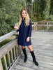 Kleedje Maya blauw geribbeld