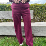 Broek Elli plum suède