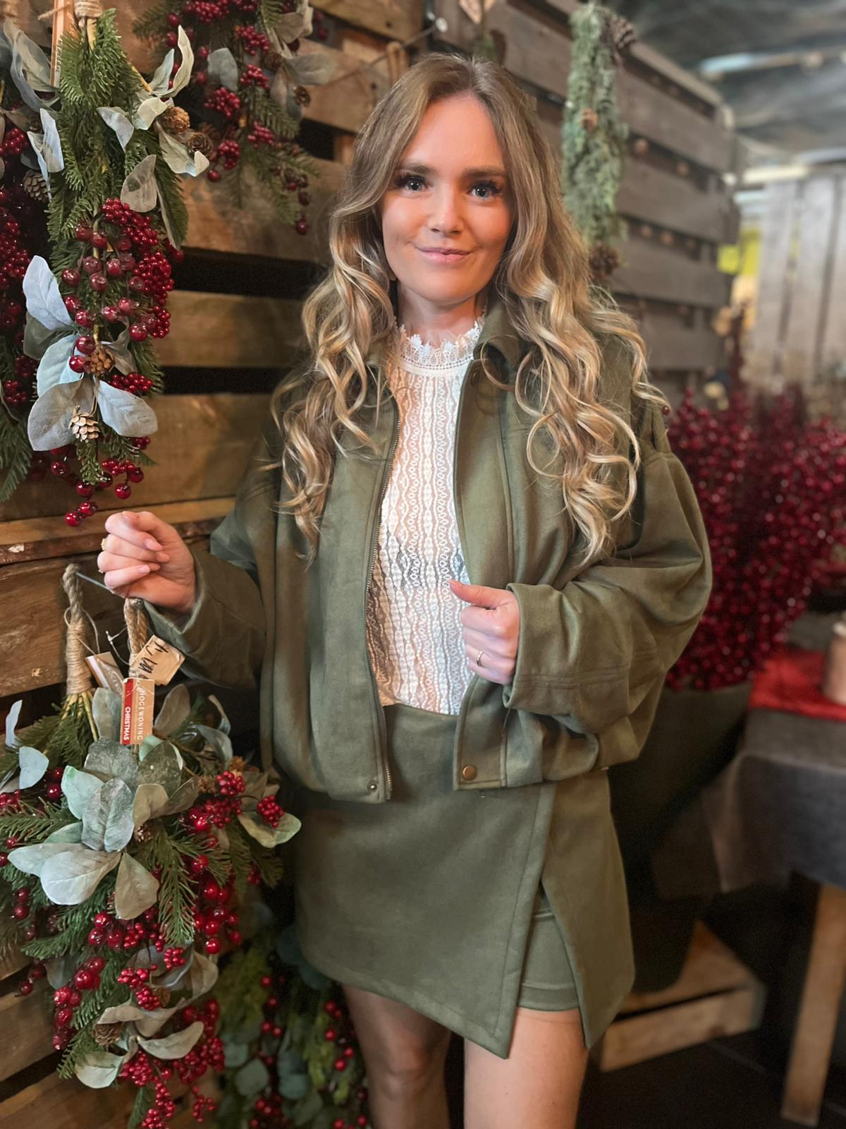 Vestje Cindy khaki suède