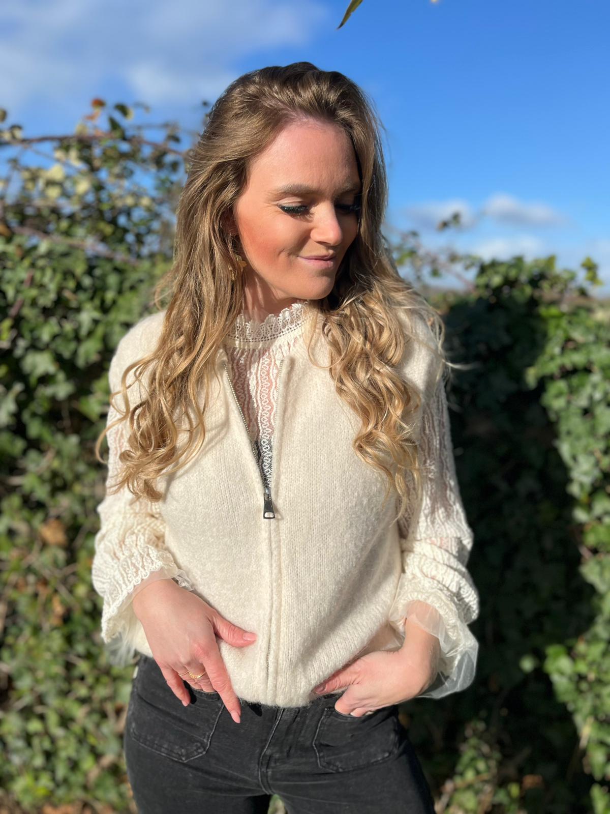 Debardeur met rits of-white