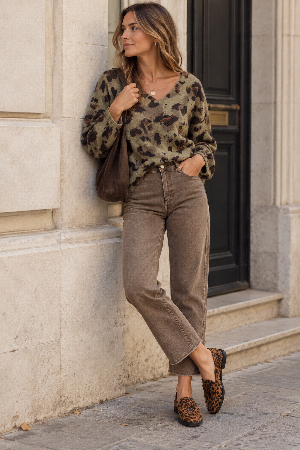 Jeansbroek Foly vuil bruin flared