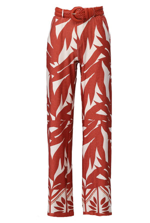 K-design - Broek met print en bijpassende riem (A111P909)