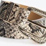 Centuur slangenprint beige