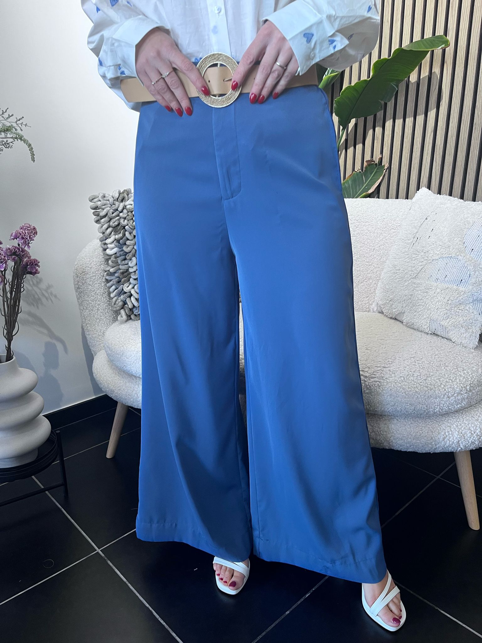 Broek Acacia blauw met centuur