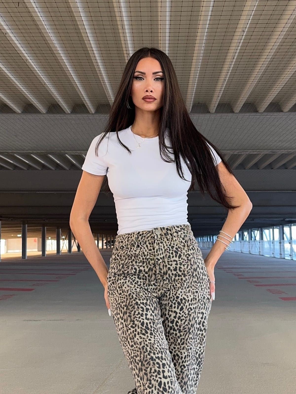 Jeansbroek Redial leopard wide leg 3290