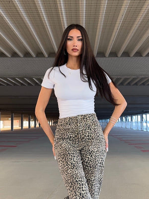 Jeansbroek Redial leopard wide leg 3290