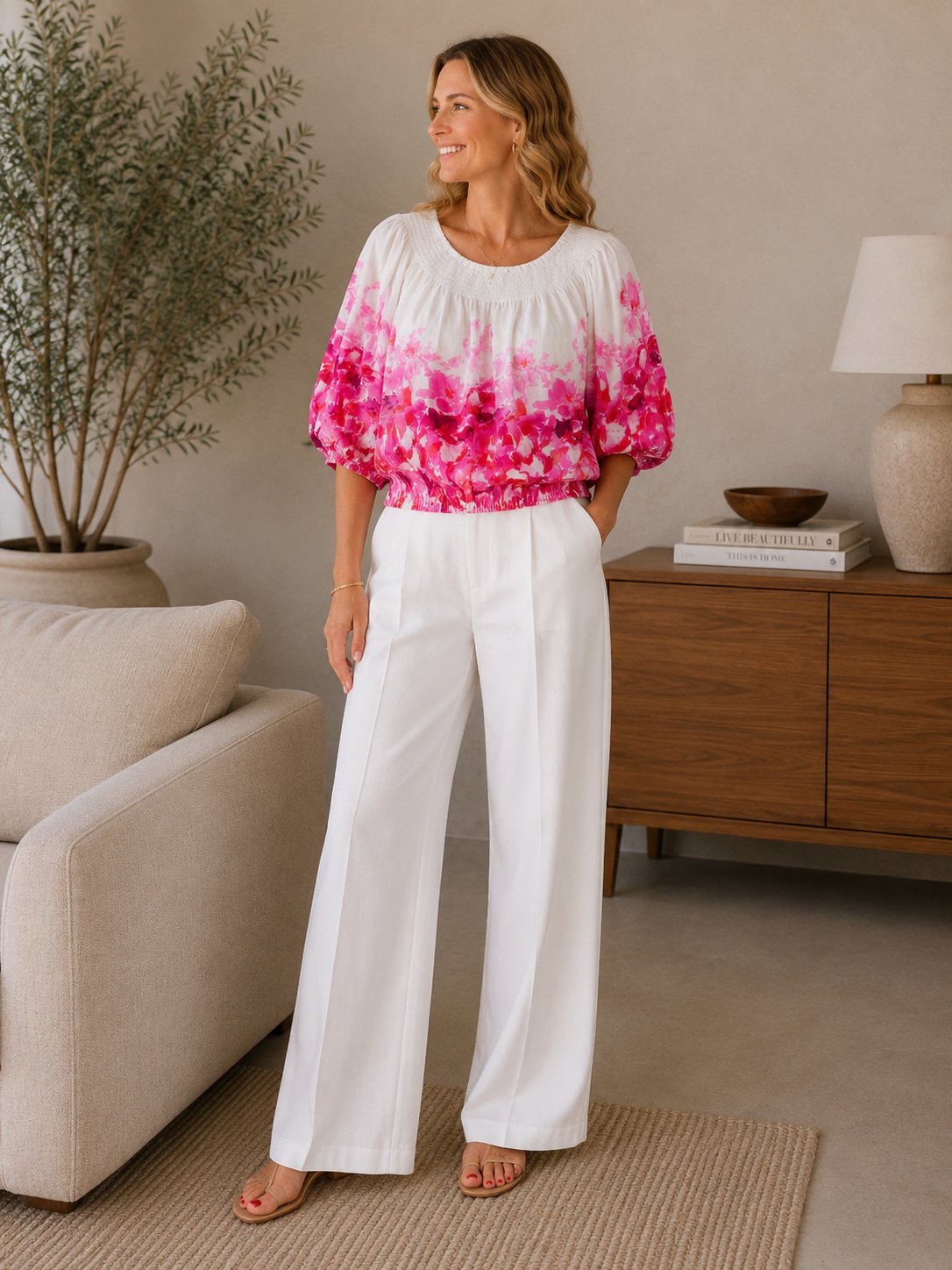 You're my lobster - Off shoulder top met print (C351L)