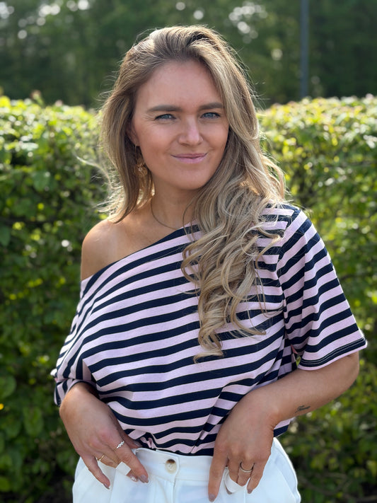 Bloesje Marine/roze