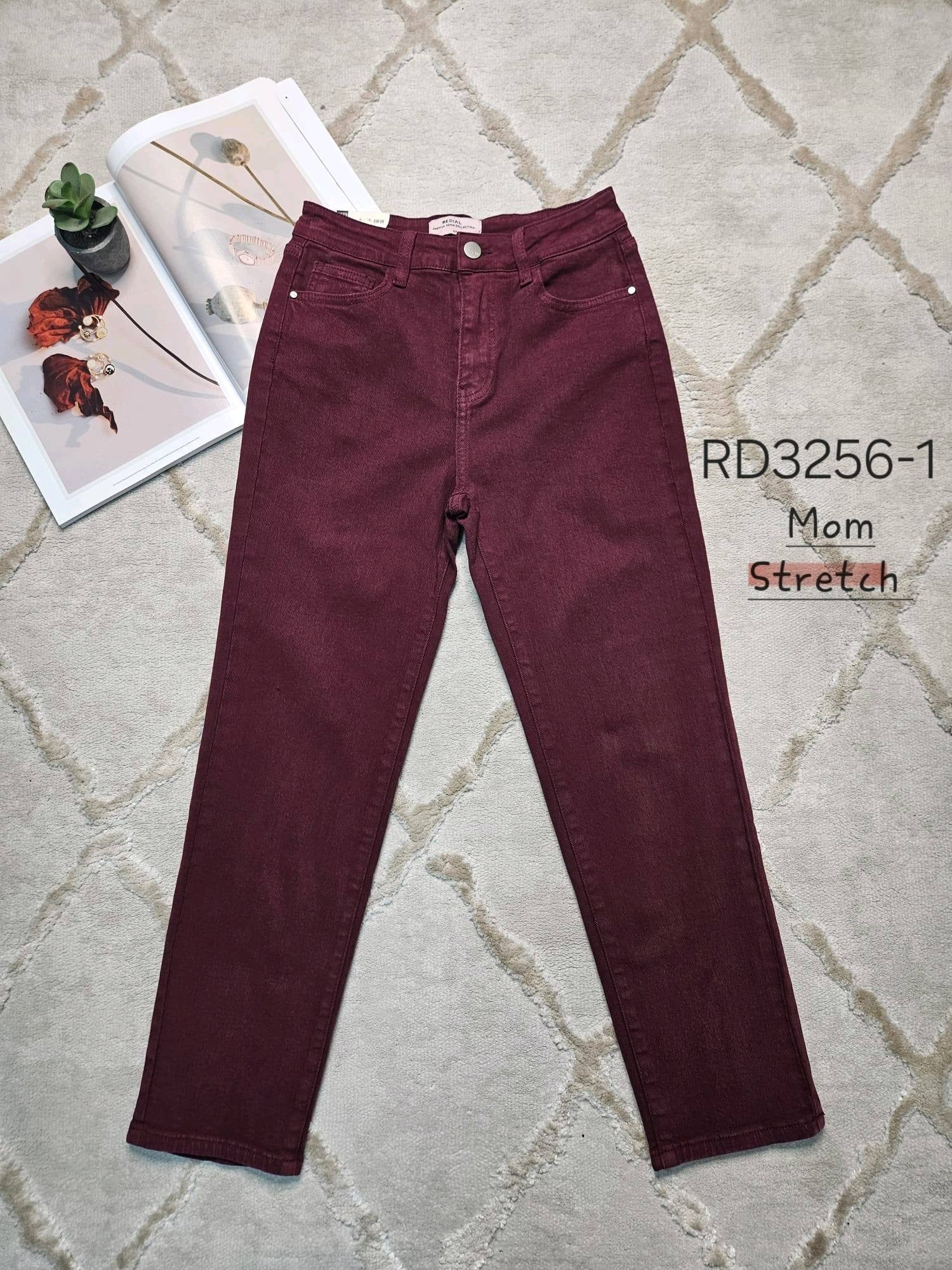Jeansbroek Redial mom fit Bordeaux