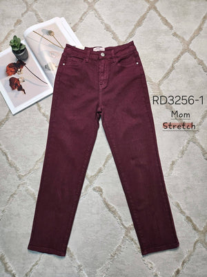 Jeansbroek Redial mom fit Bordeaux