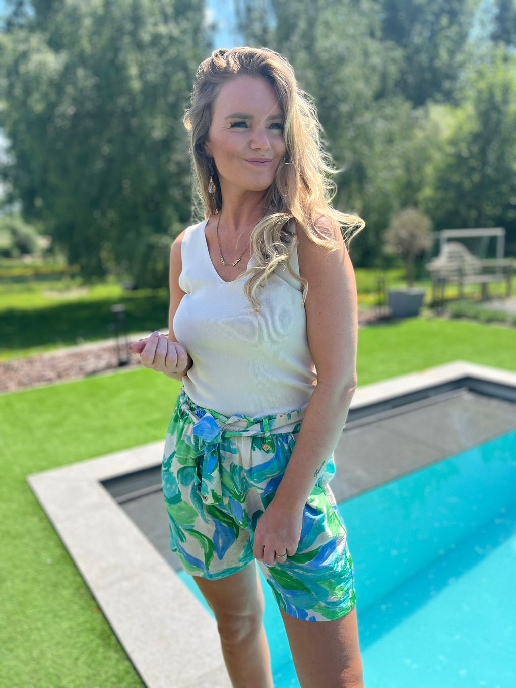 Short Amélie Monia green/aqua